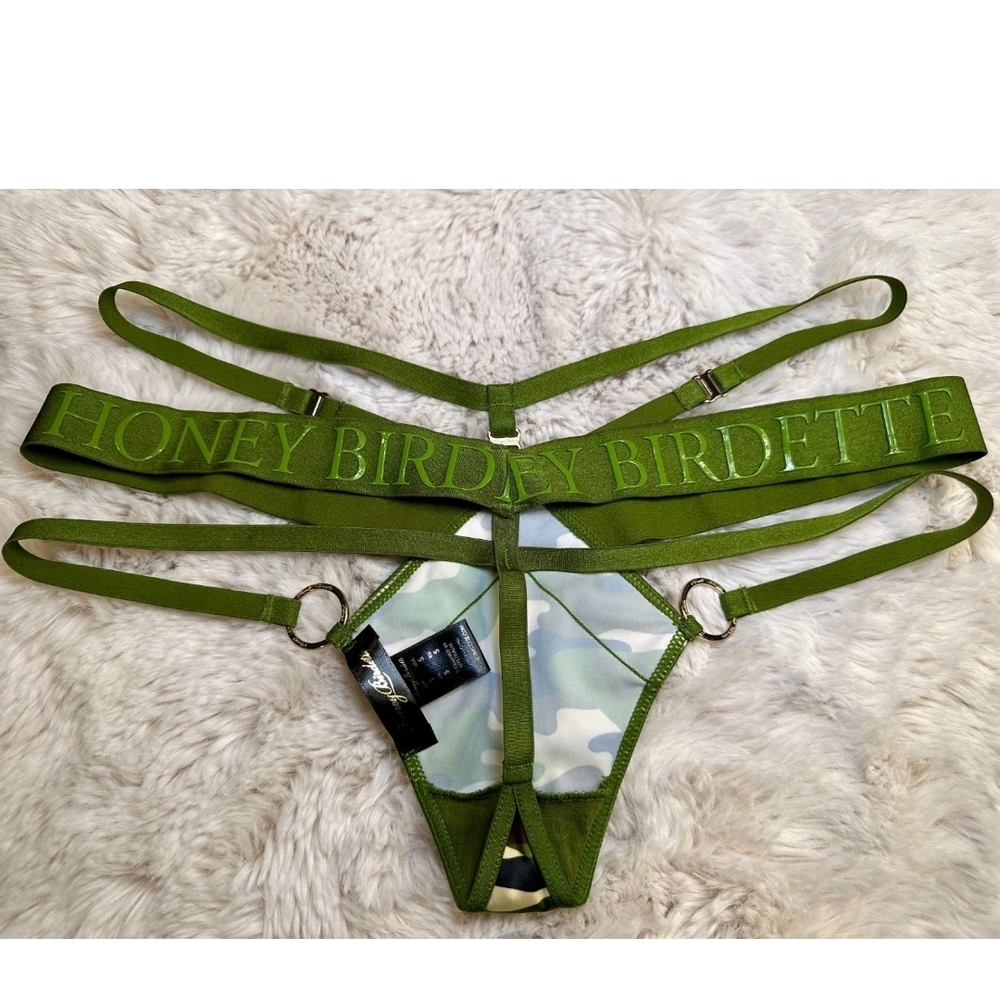 Honey Birdette Green Camo Lingerie Set 34DD/E Note I Have Diferent Size - Picture 9 of 9